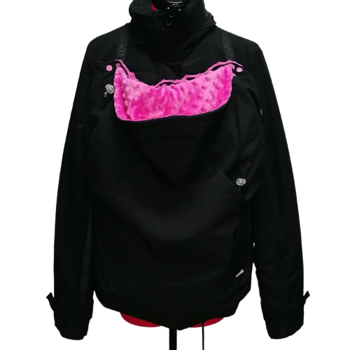 Crni softshell  flis i pink minki